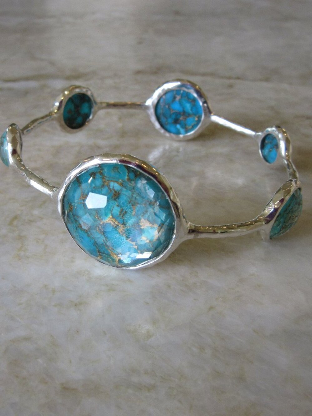 Ippolita Wonderland Lollipop 6-Station Bronze Turquoise Bracelet 925 Sterling